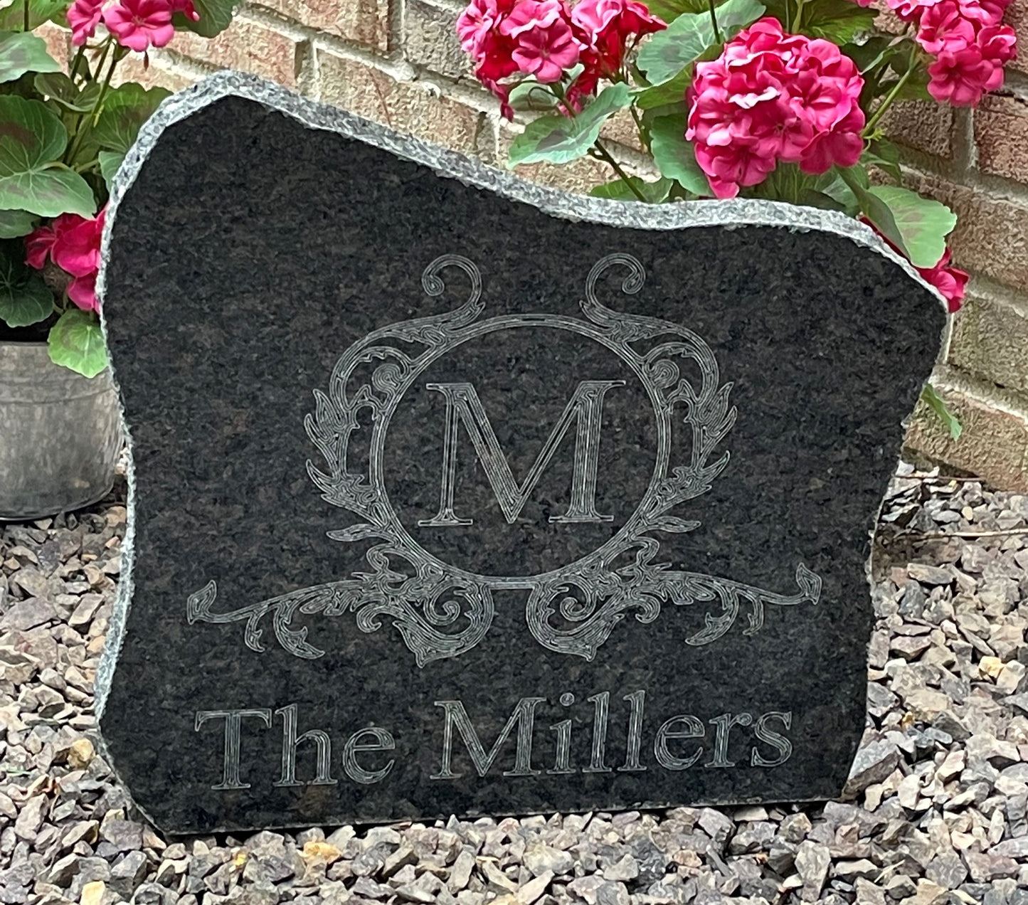 Personalized Family Crest Granite Yard Stone
