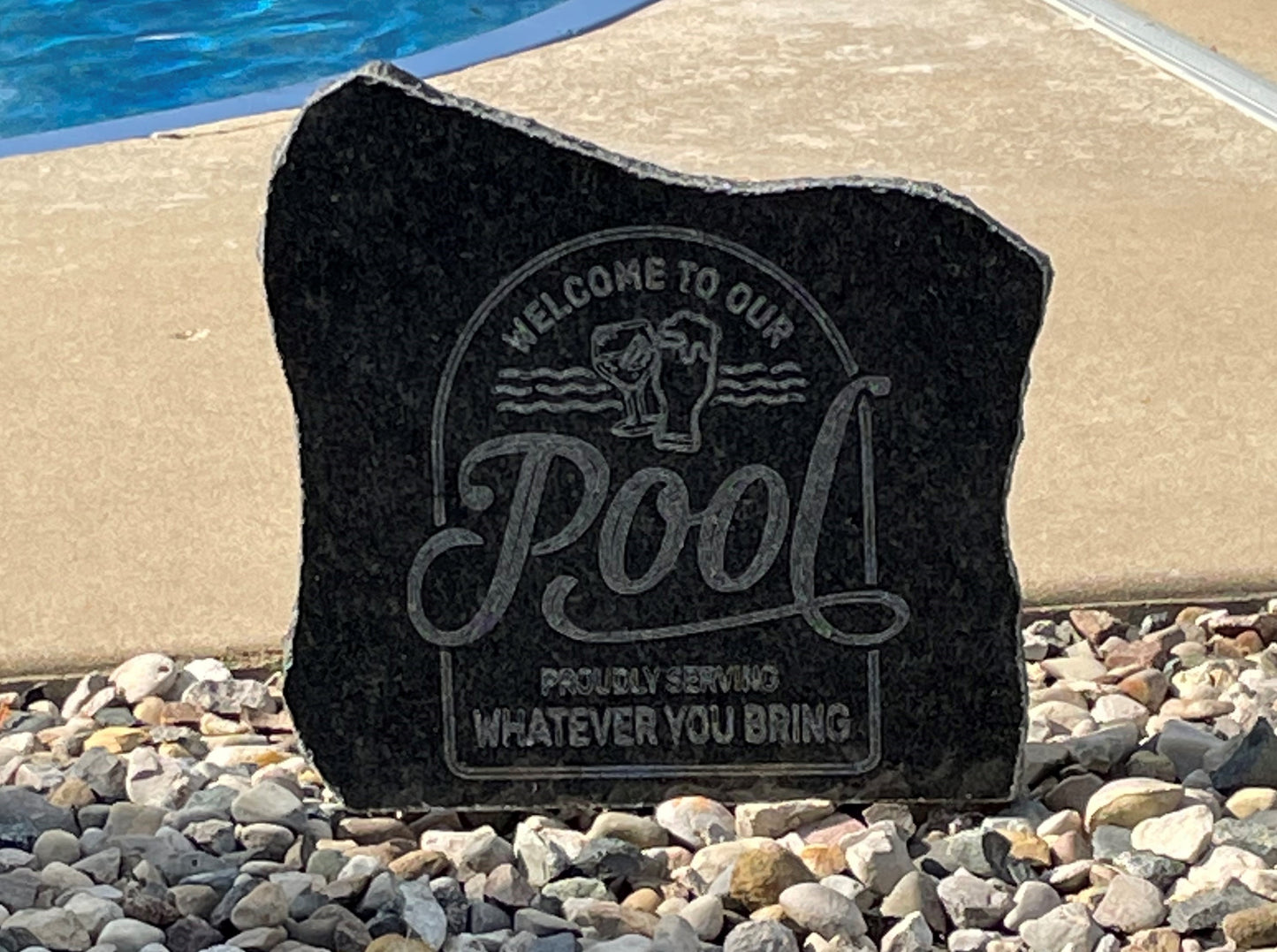 Personalized Pool Granite Yard Stone