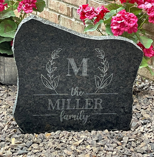 Personalized Family Name Granite Yard Stone