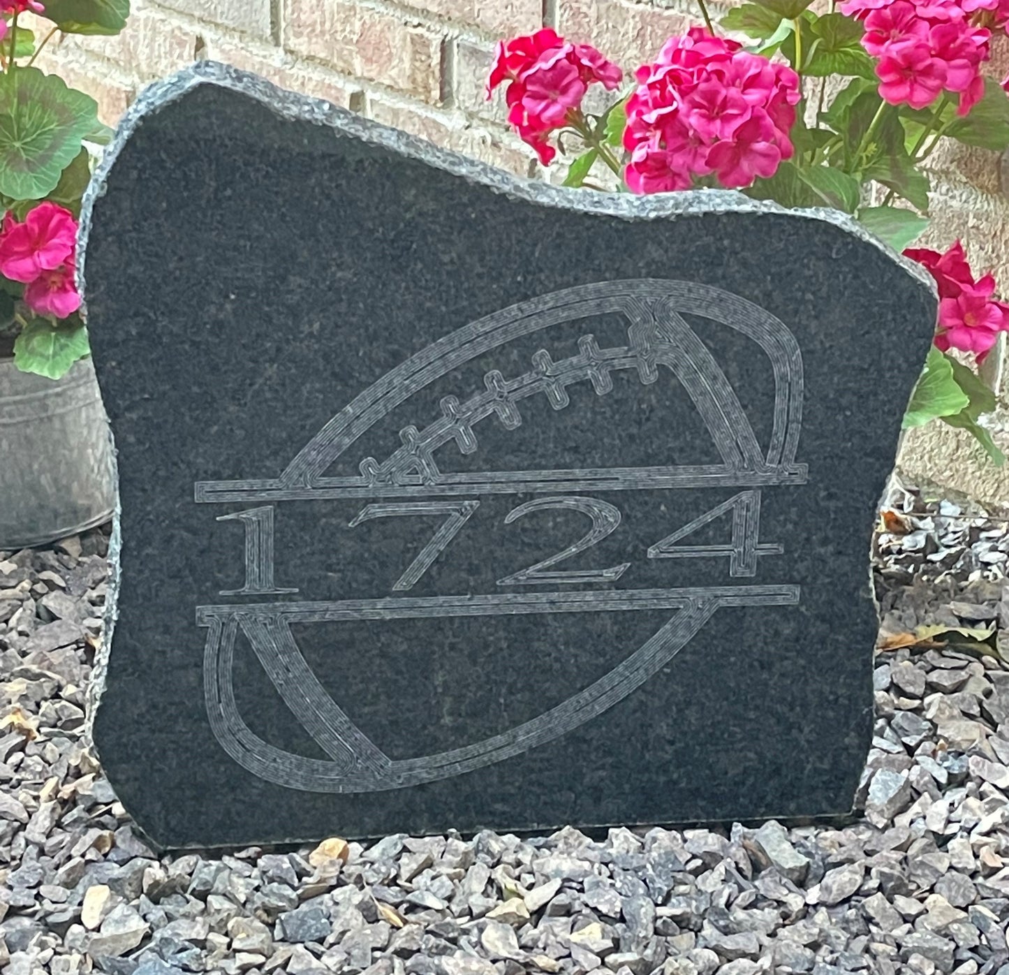 Personalized Engraved Sports Themed Granite Address Stone