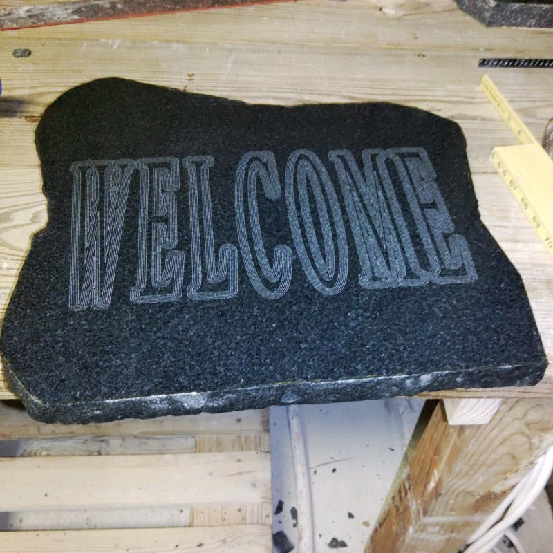 Engraved Granite Welcome Yard Stone