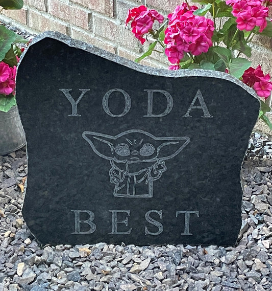 Personalized Yoda Engraved Granite Yard Stone